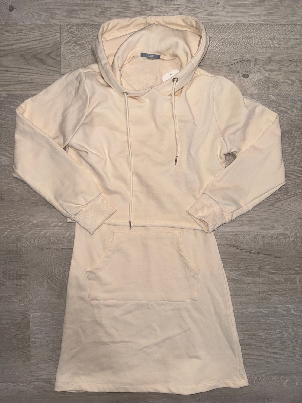 Tart Size S Cream Hoodie Mini Dress